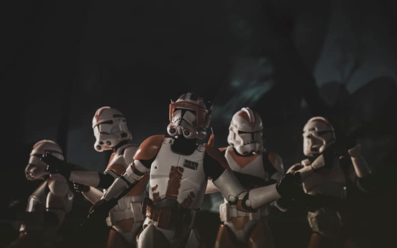 Clones in the 212th Attack Battalion and their Commander Cody