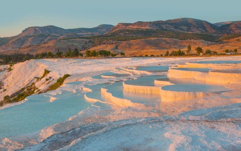 travertine pools and terraces in Pamukkale Turkey