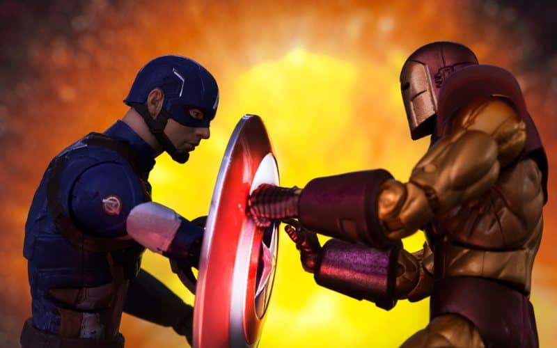 Captain America is fighting against Iron Man