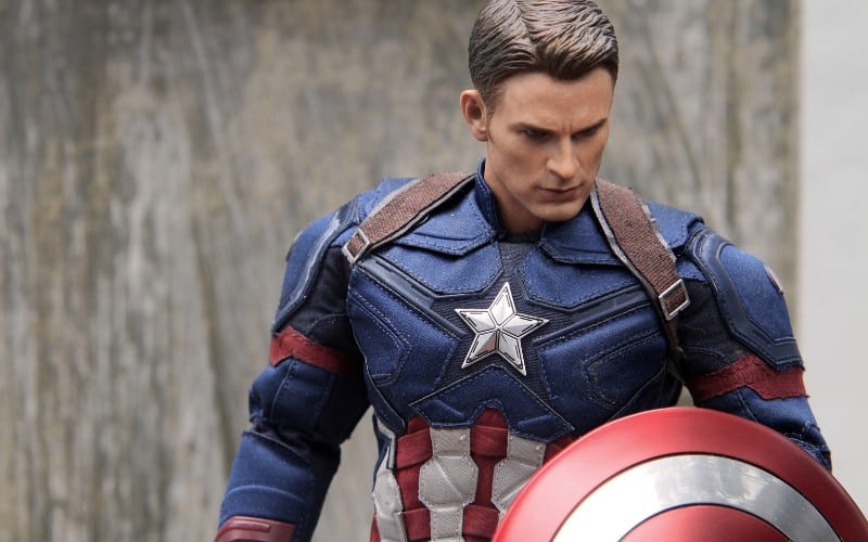 Steve Rogers as Captain America in his suit