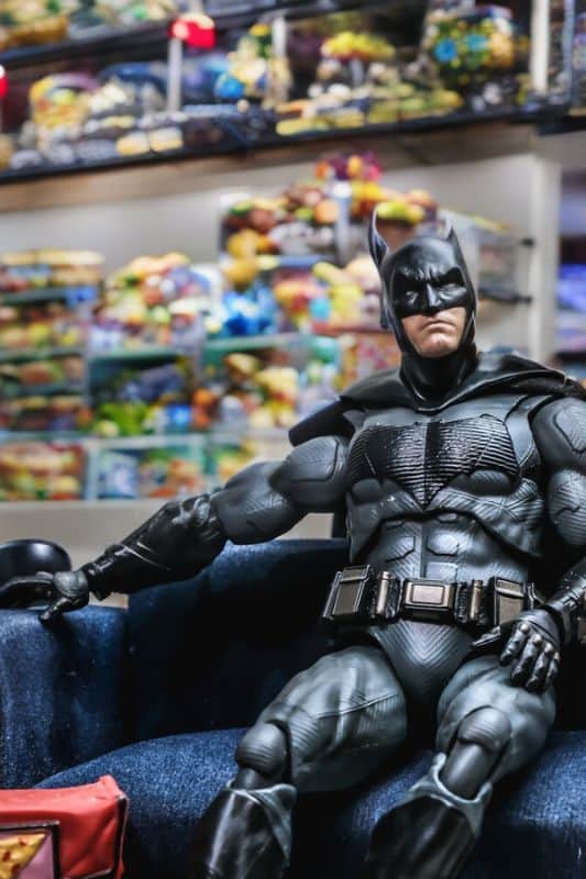 Batman in snack store