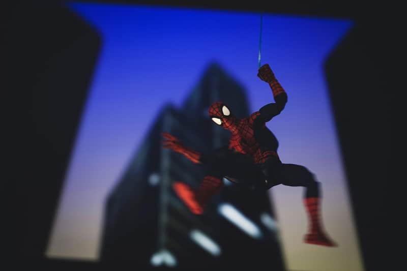 Spiderman web swinging