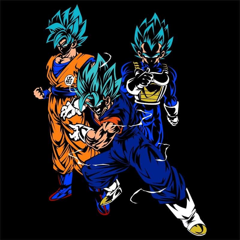 Goku in 3 different transformations
