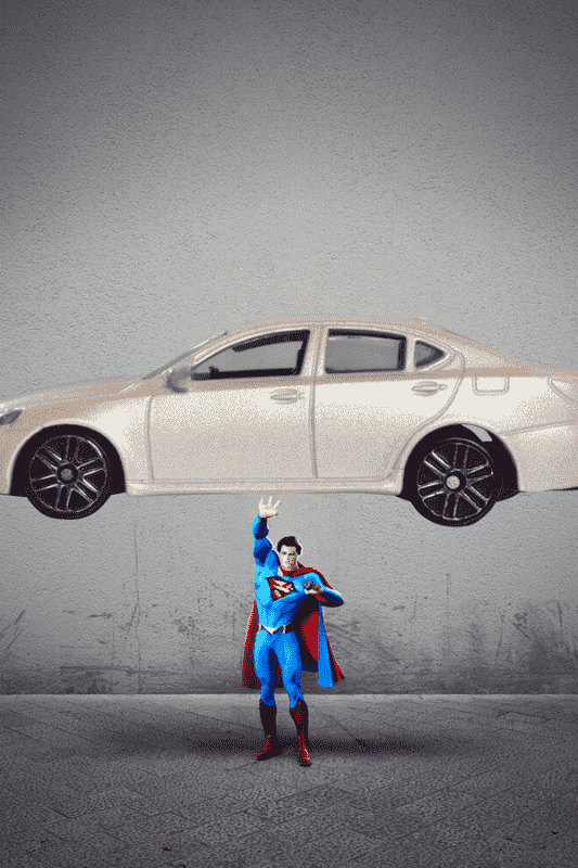 superman lifts a car