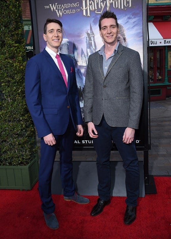 Oliver Phelps & James Phelps arrives to the Wizarding World of Harry Potter Opening