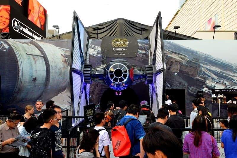 TIE Fighter Spaceship Models at Star Wars The Force Awakens Xperience