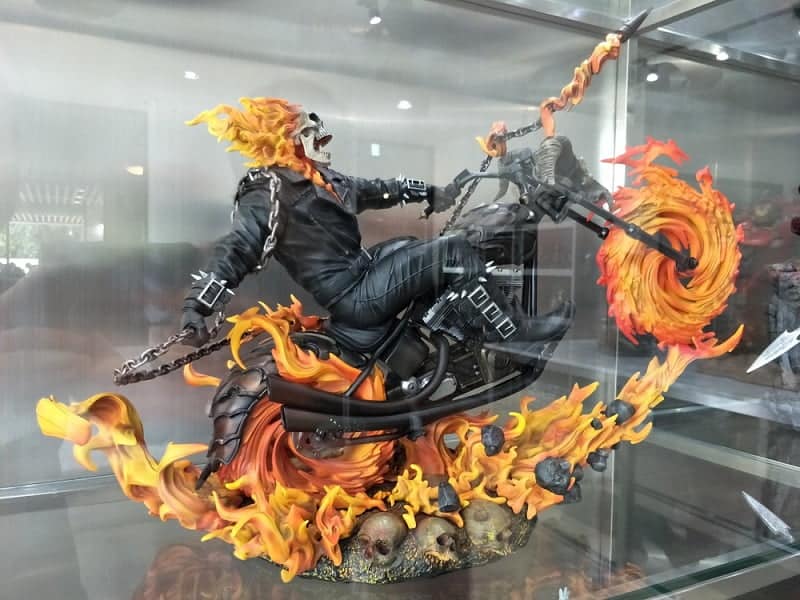 ghost rider riding his hellcycle