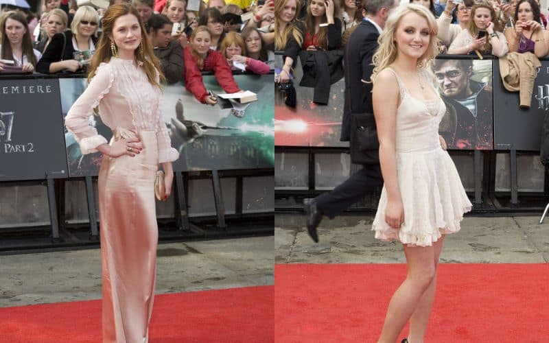 Bonnie Wright and Evanna Lynch arriving for premiere of the final Harry Potter film Harry Potter and the Deathly Hallows Part 2