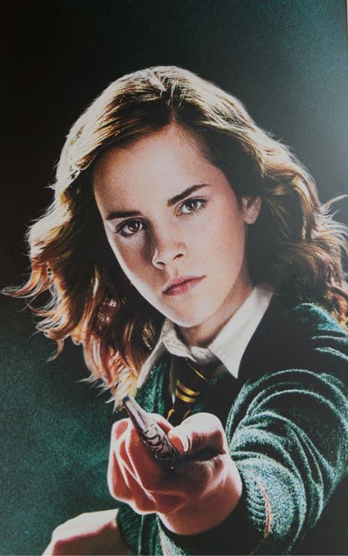 Herminone picture while holding a wand