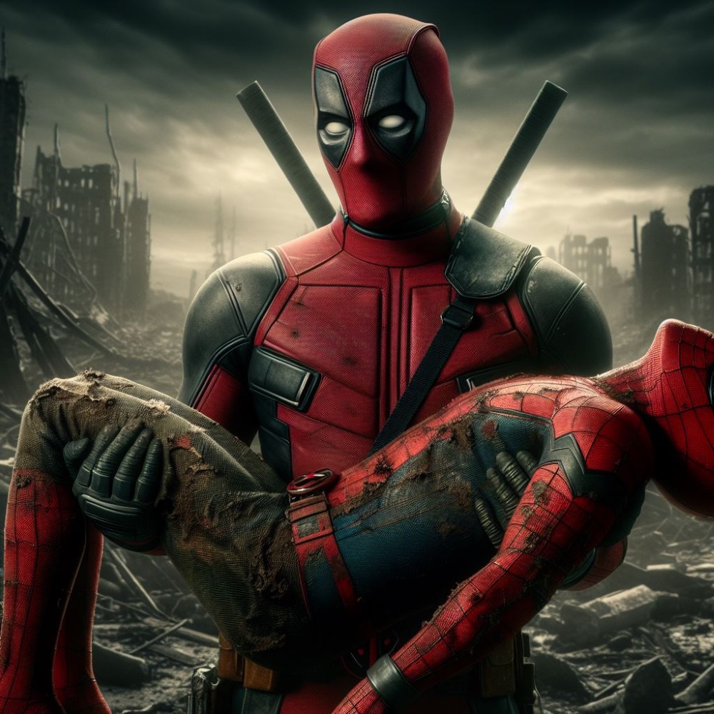 Deadpool is carrying a dying Spider-man