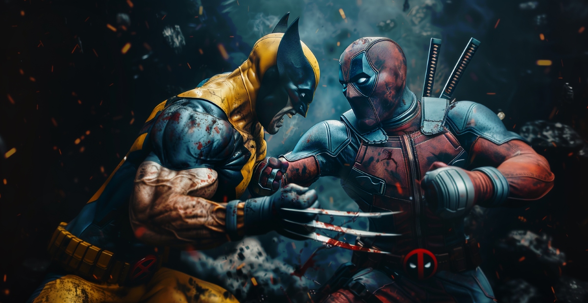 Deadpool is punching Wolverine