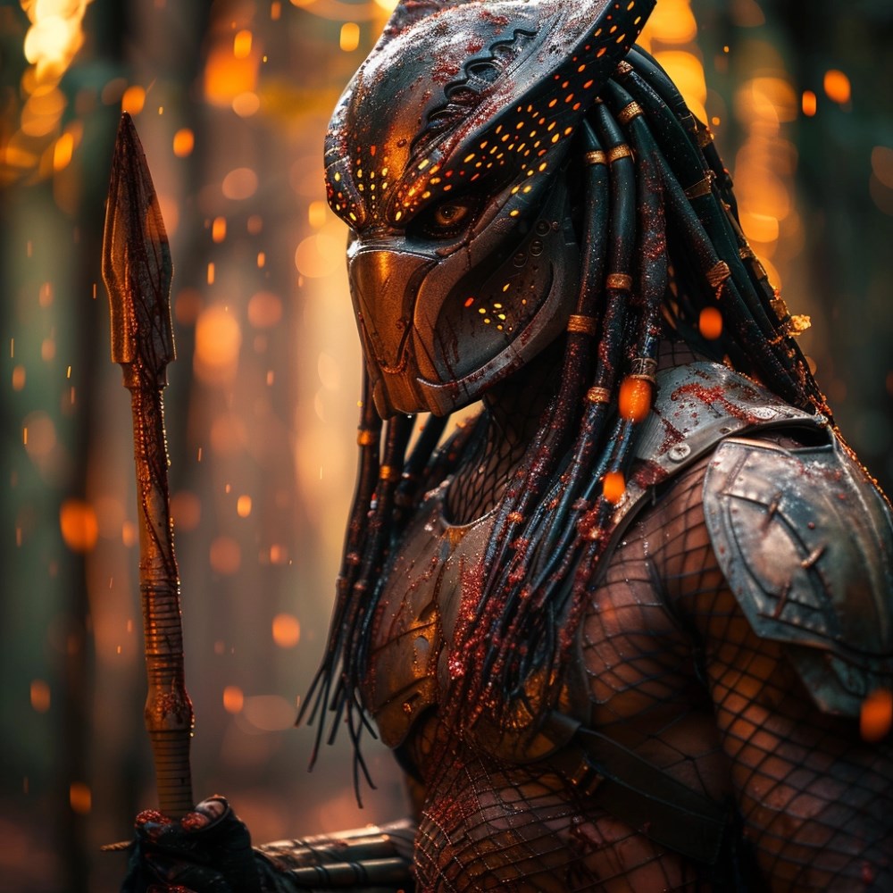 Predator and his spear