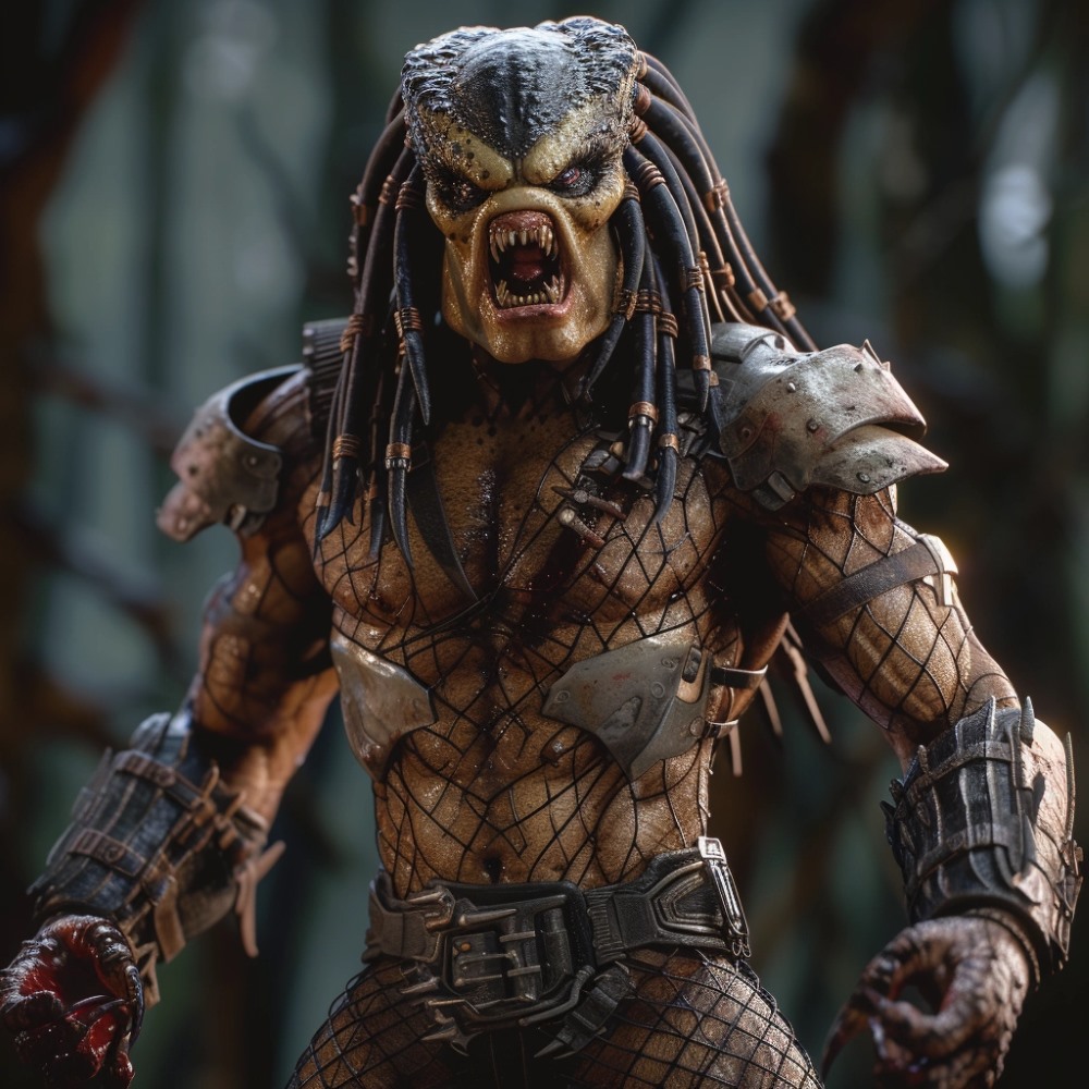 Predator showing his face