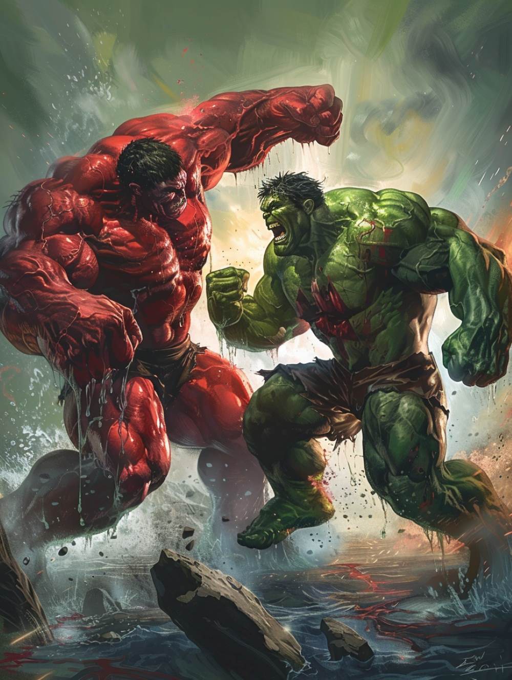 Red Hulk vs Green Hulk