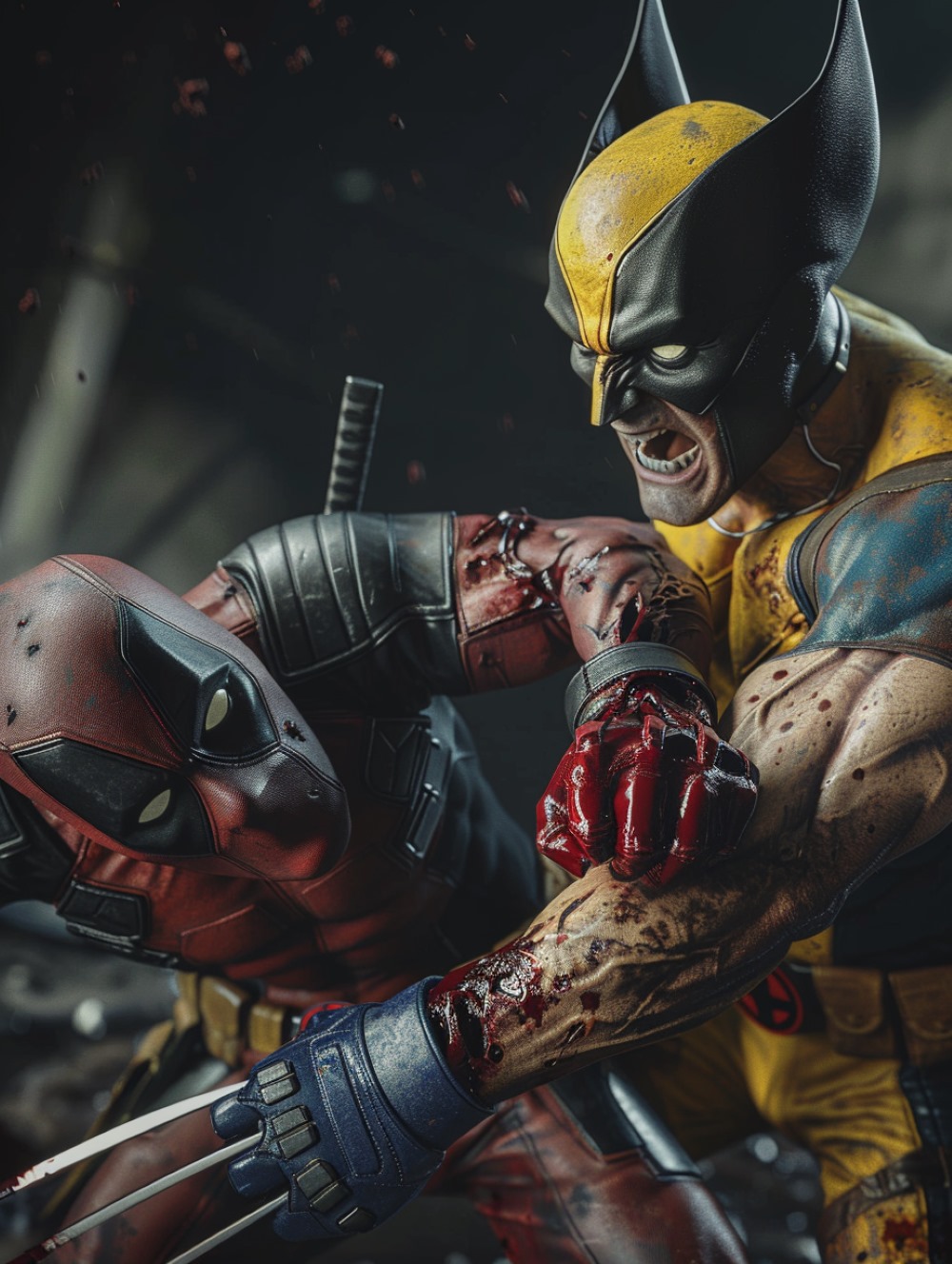 Wolverine is fighting Deadpool