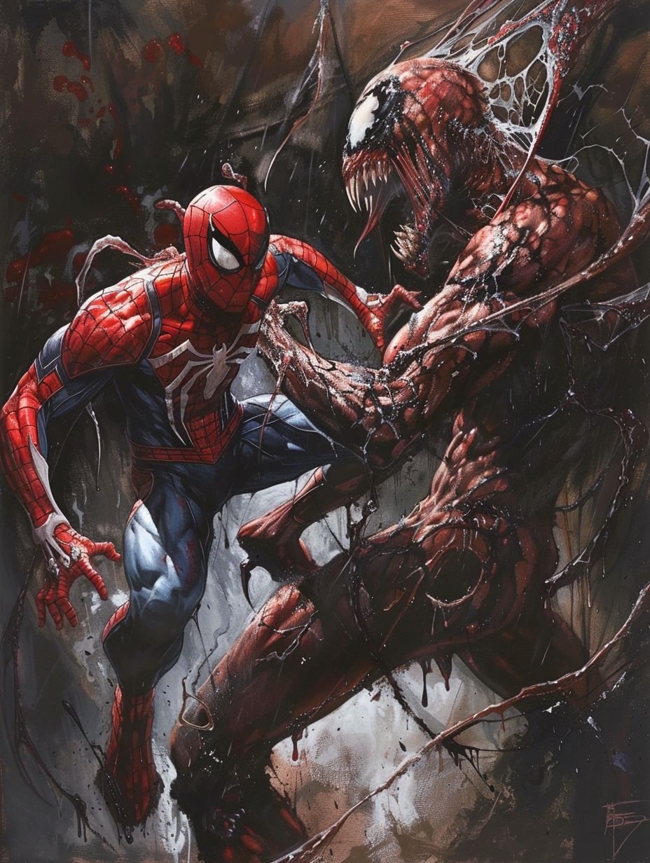 spider-man is fighting against carnage 2