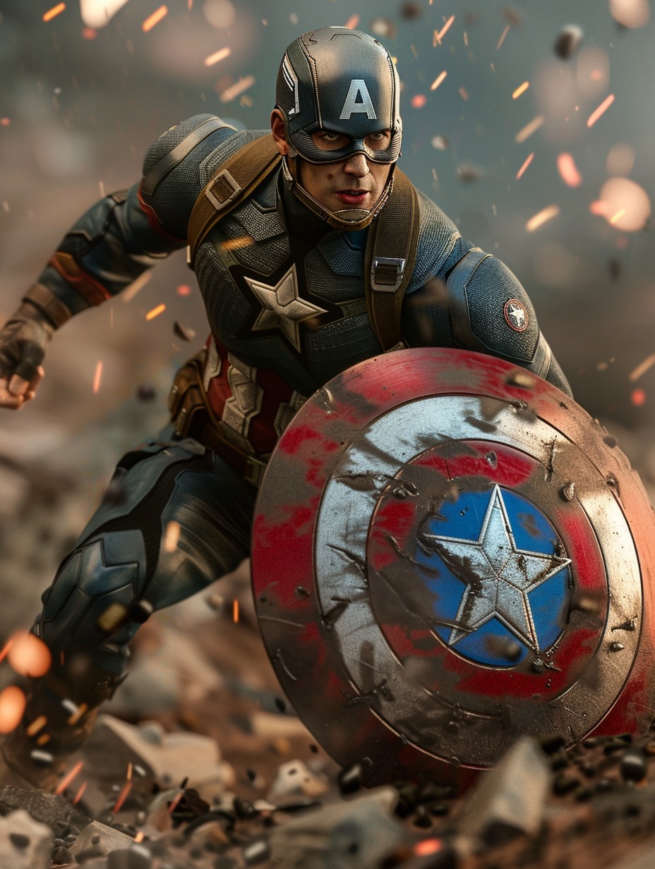 Captain America with his shield