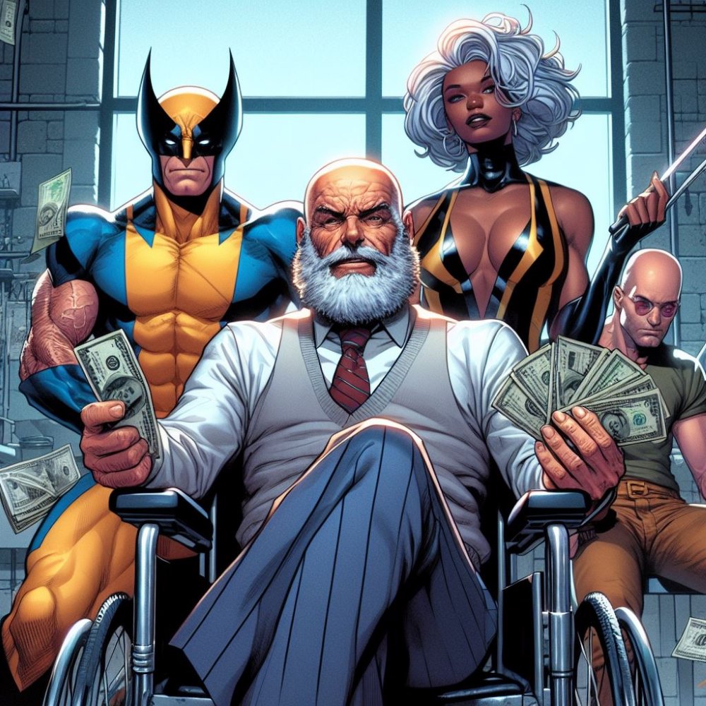 Professor X is holding money