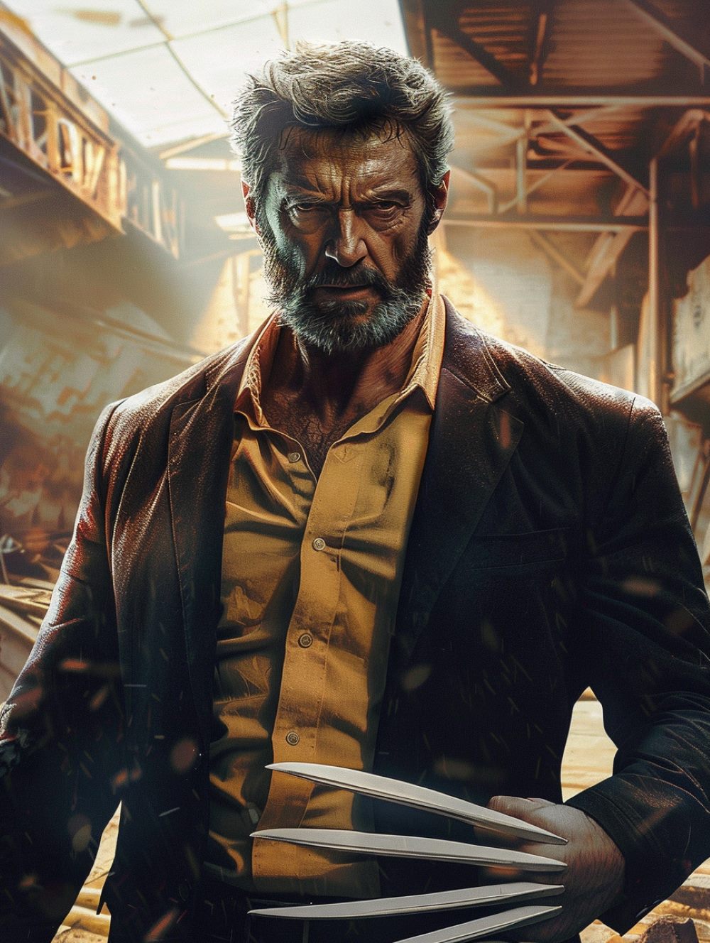 old Logan in his suit