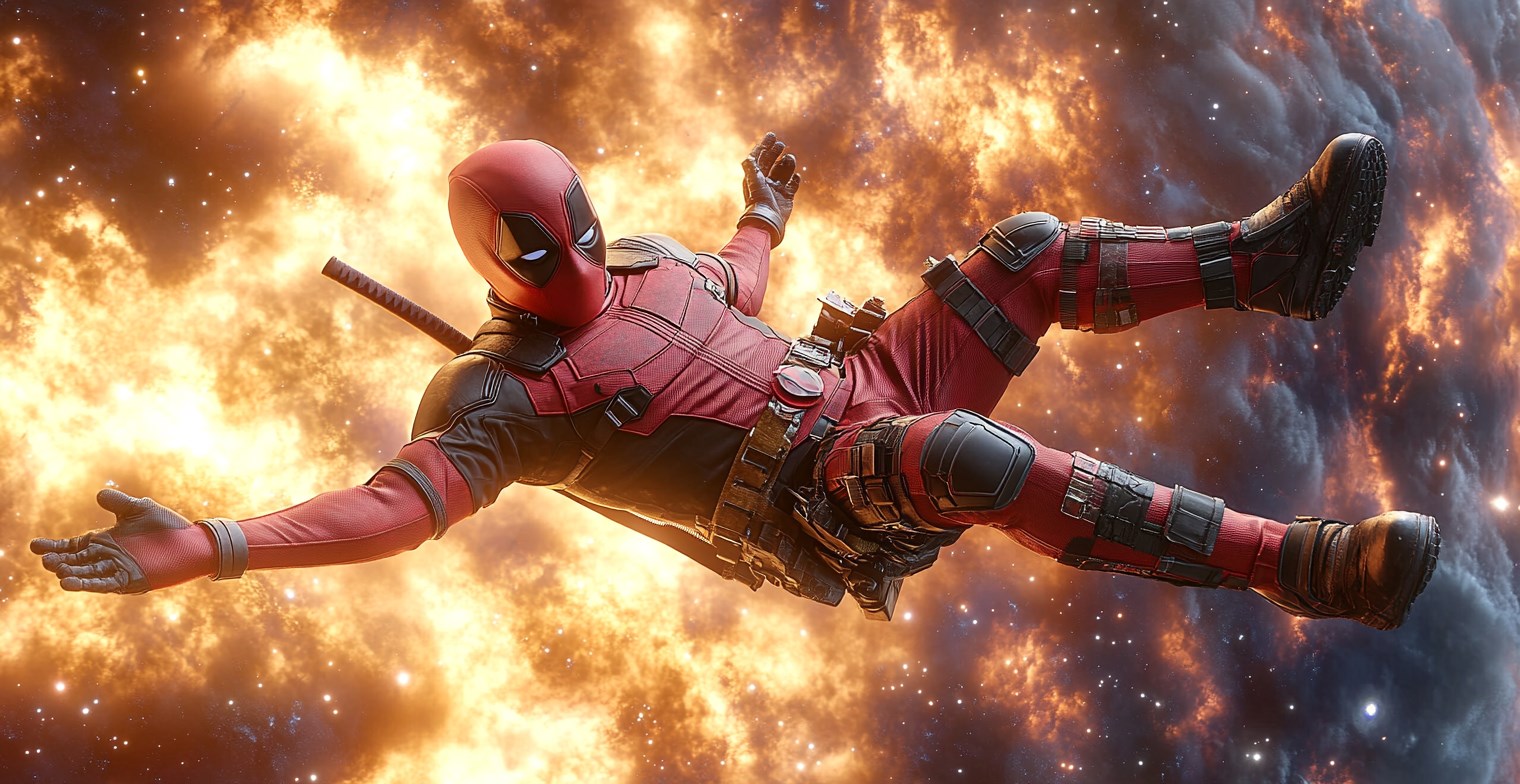 Deadpool Floating In Space